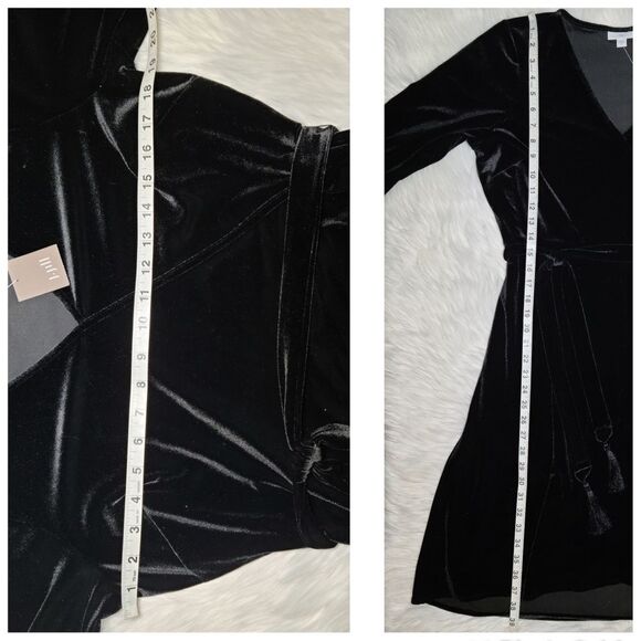 NWT|J. Jill Soft Crushed Velvet Black Velour Dress, SMALL - Picture 7 of 10